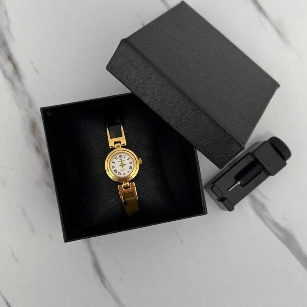 Sku0270 Retro Gold Brown Gemstones Women Watch Bracelet Stainless steel+gift bag